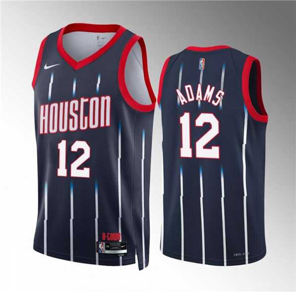 Mens Houston Rockets #12 Steven Adams Navy Classic Edition Stitched Jersey Dzhi